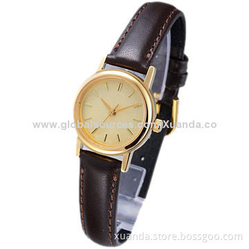 Leather straps wrist watch made in japan movement